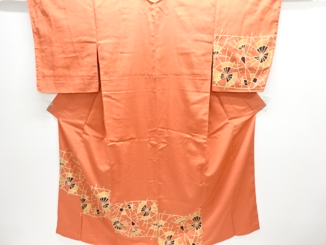 JAPANESE KIMONO / ANTIQUE OMESHI KIMONO / TAISHO ROMAN STYLE / ONE CREST / WOVEN ABSTRACT